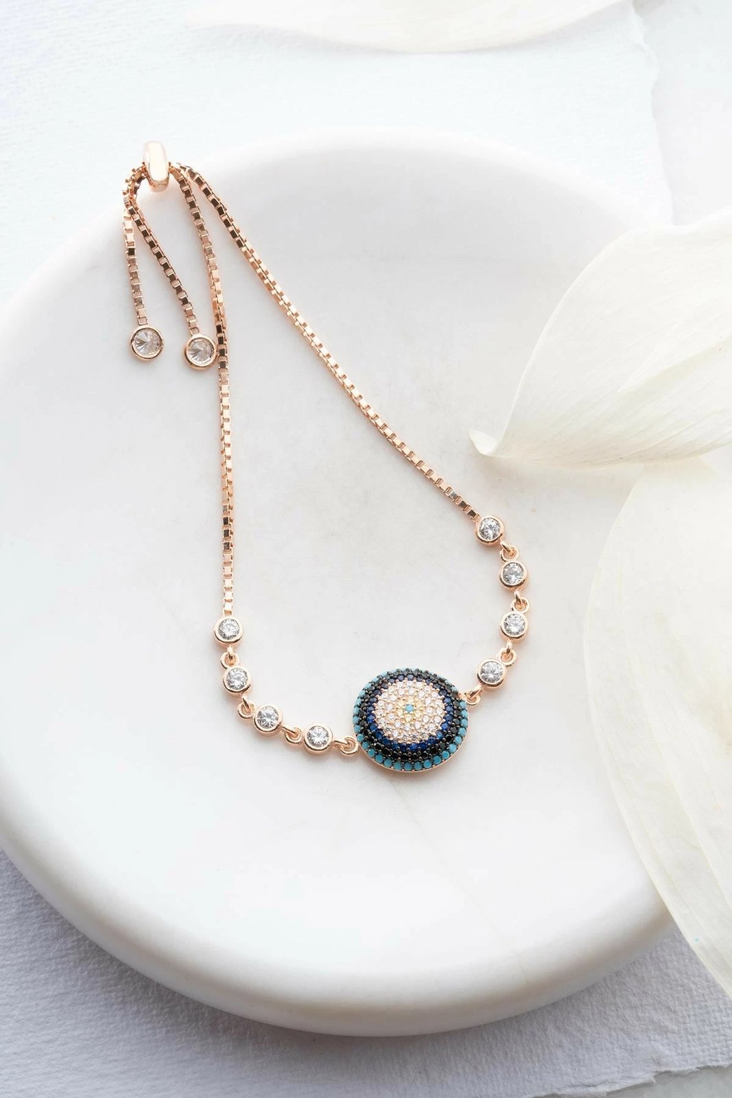 Byzylyk argjendi Jumeon, ngjyrë rozë e artë dhe kaltër e errët, NRZ999106