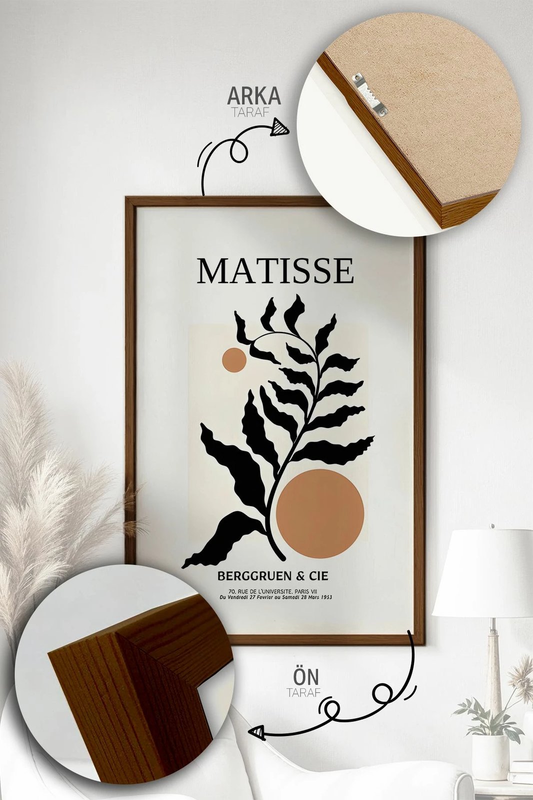 Pikturë dekorative me kornizë (3 copë), Wallity, Artvmodel25-Kahve