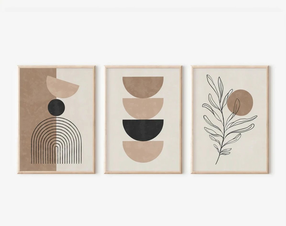 Set pikturash dekorative me kornizë, 3 copë, Wallity, 3Dartsohoset49