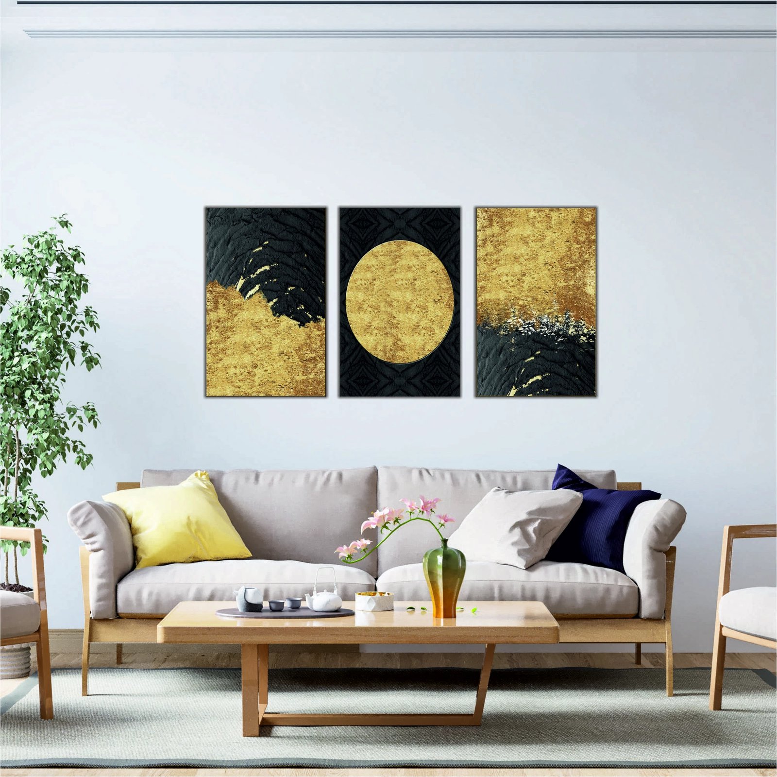 Pikturë dekorative MDF, 3 copë, Wallity, shumëngjyrëshe, Mdf - 00105