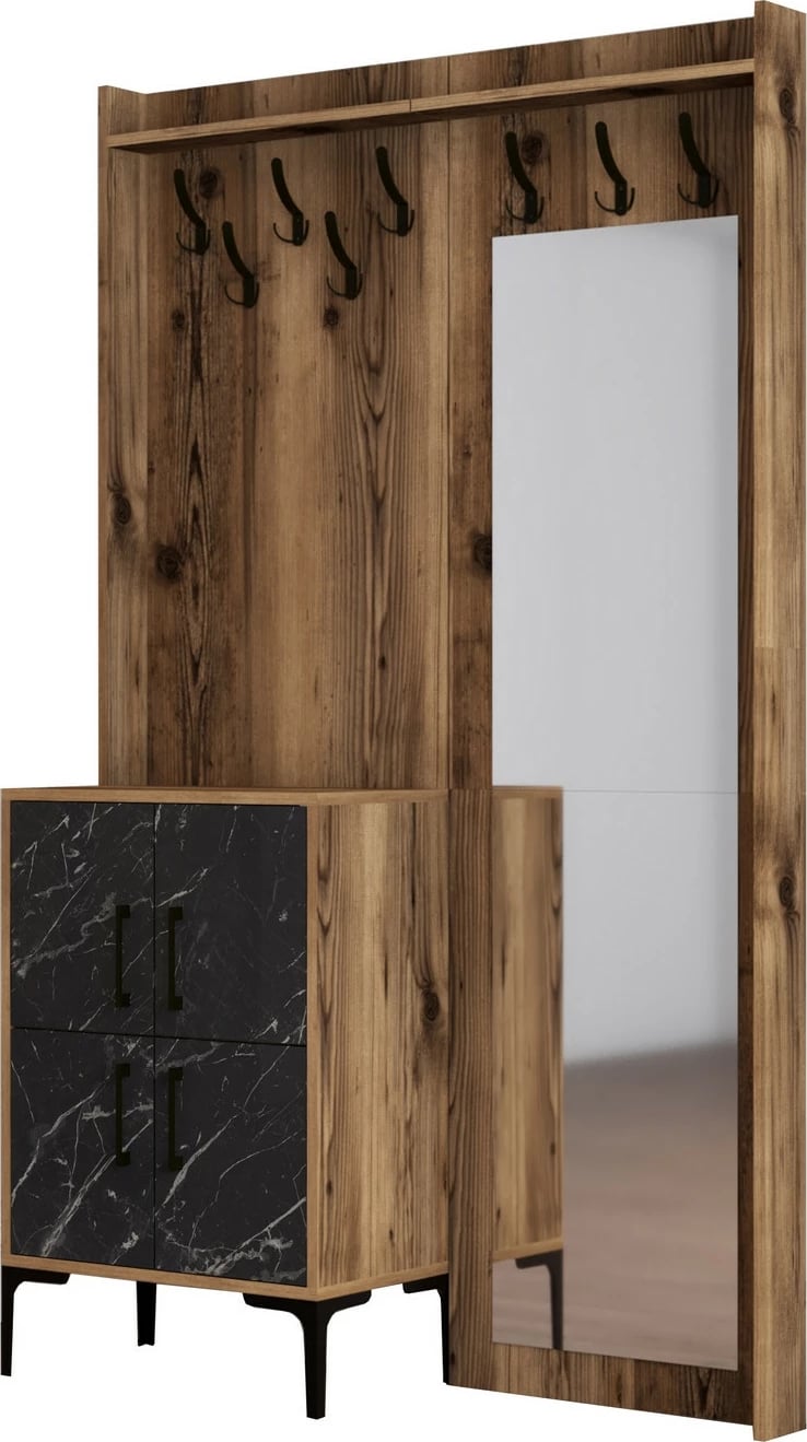 Stendë për korridor, Berlin BC, ngjyrë arre, mermer i zi