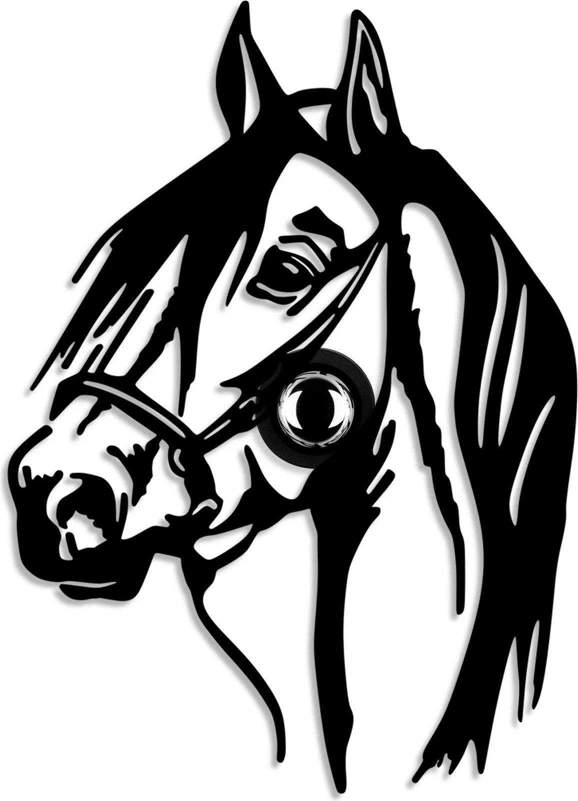 Llambë muri Opviq, dizajn kali, ngjyrë e zezë