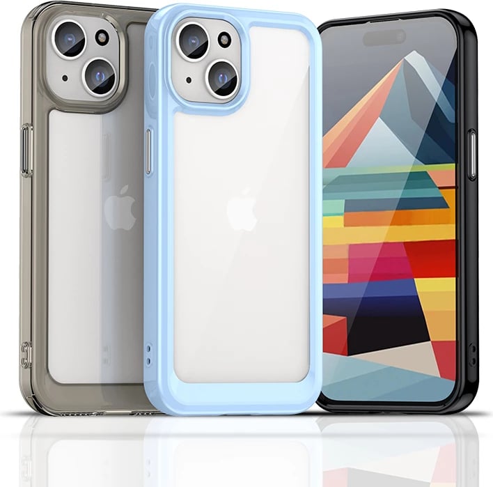 Mbështjellës i përforcuar Hurtel Outer Space Case për iPhone 15 Plus, i zi