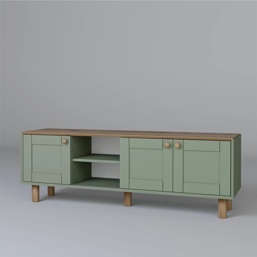 Komodë TV Skye Decor, stil bohemian, ngjyrë e gjelbër, 1600-84