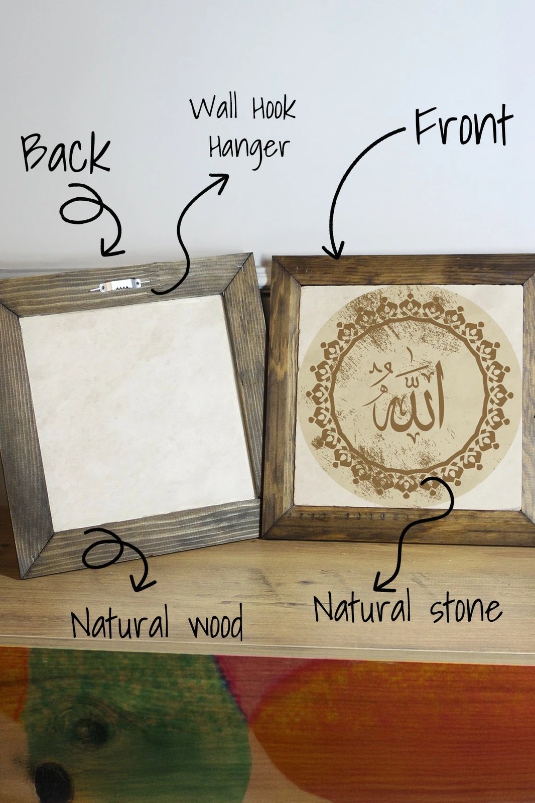 Pikturë dekorative me kornizë, Wallity, Ersytastablo11 - 26, shumëngjyrëshe, 26x26cm