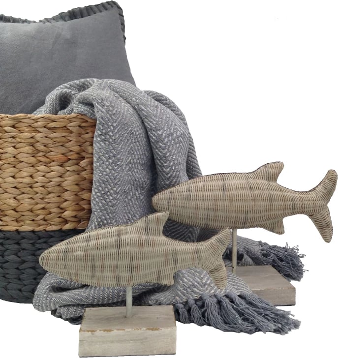 Dekor peshk, polirezine, natyrale, 27x8x18cm