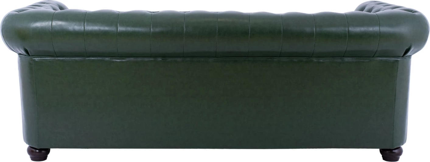 Divan 3 vendësh Chesterfield, FH3009.08, PU, Jeshile Cypress, 208x90x73 cm