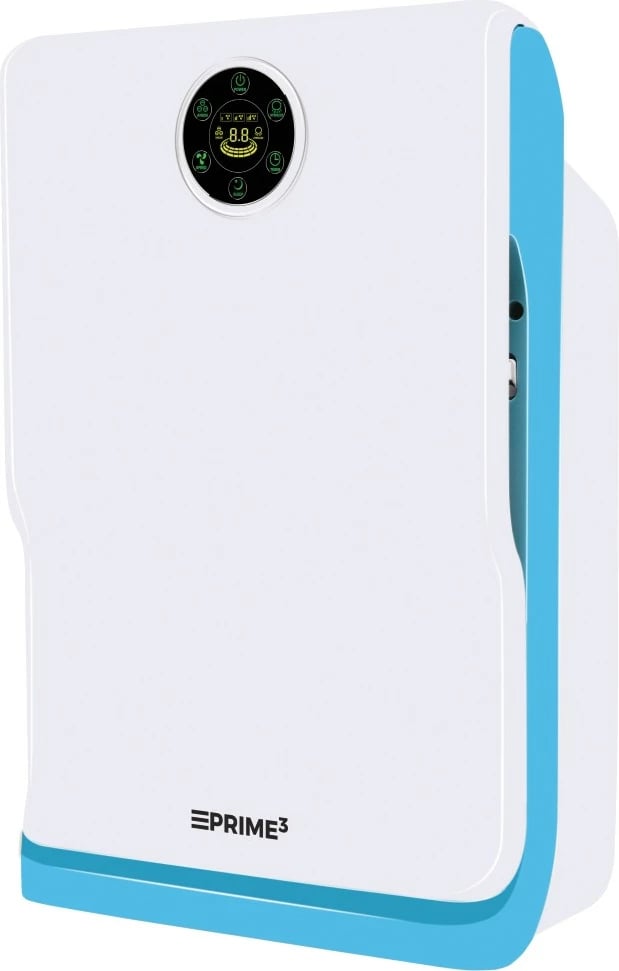 Pastrues ajri PRIME3 SAP41 165 m³/h për 40 m² 6-shkallësh HEPA UV jonizim me telekomandë, i bardhë dhe azur
