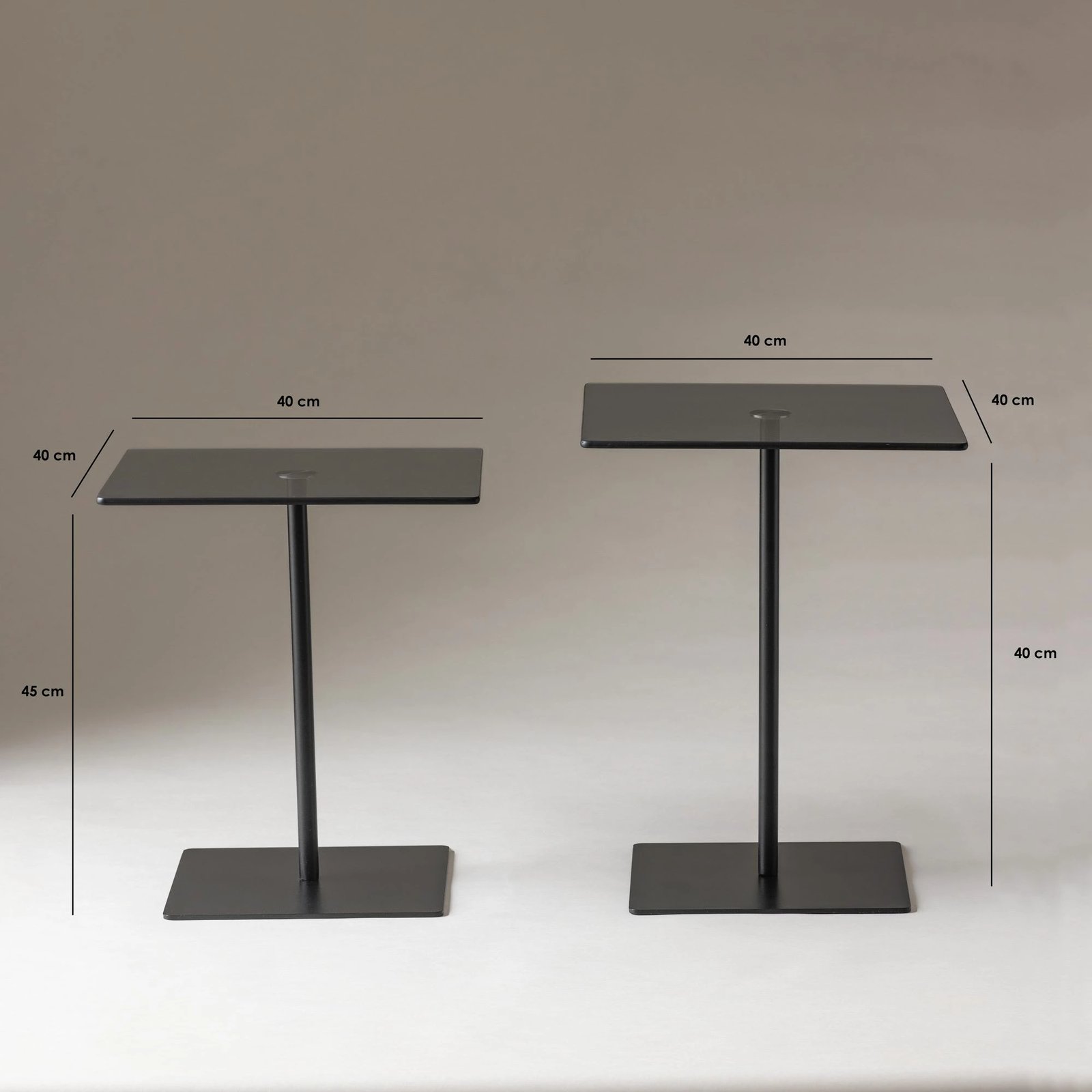 Set tavolinash kafeje Skye Decor, elegante 2 copë, e zezë, fume