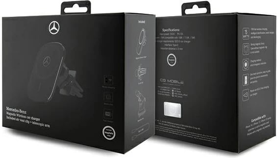 Mbajtës dhe karikues induktiv për celular Mercedes MEWCCGSLK, MagSafe, 15W, i zi