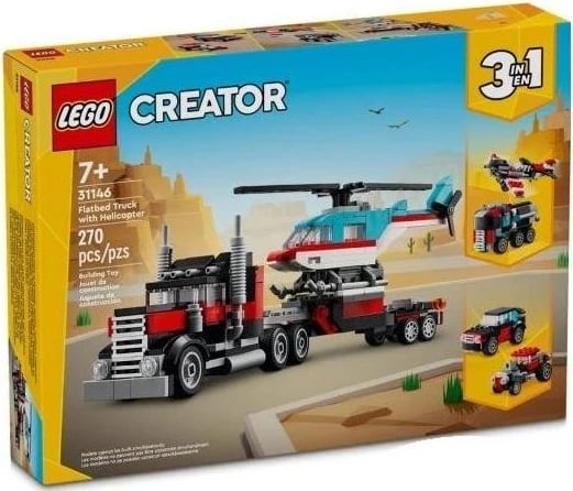 LEGO Creator 31146 Kamioni me Platformë dhe Helikopter P8