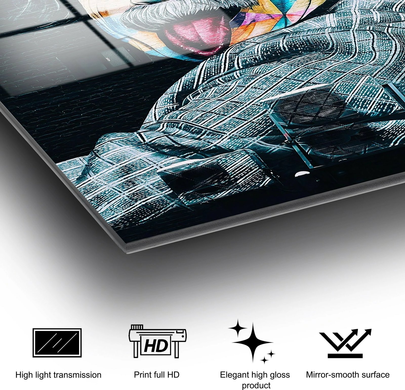 Pikturë dekorative xhami e temperuar, shumëngjyrëshe, UV-572, 30x45cm