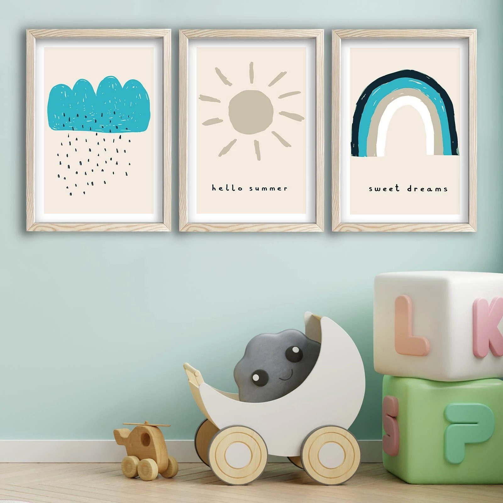 Set pikturash dekorative MDF me kornizë, 3 copë, Wallity, 3P3853KCT-002