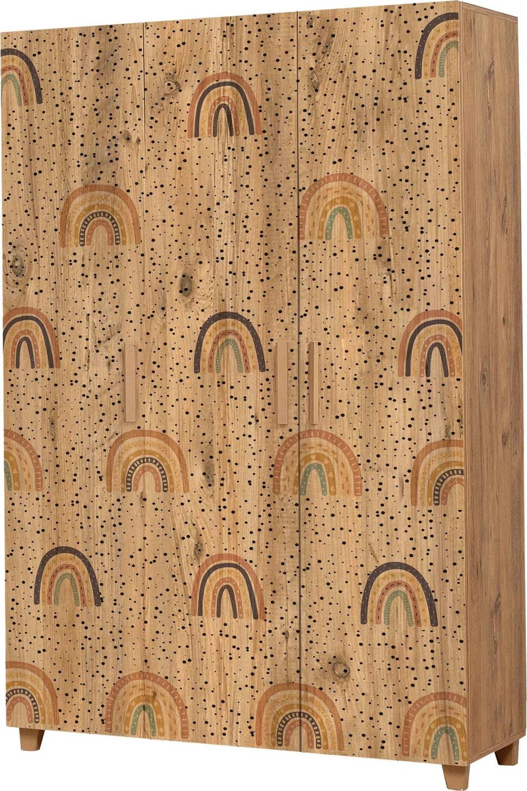 Dollap Skye Decor, Leva Hedera Rainbow, ngjyrë Atlantic Pine, me shumë rafte, 120x189x48cm