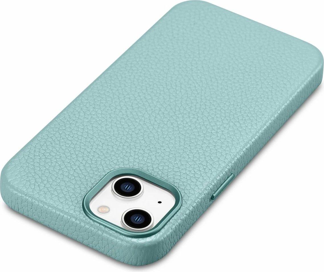 Mbështjellës iCarer Litchi Premium për iPhone 14 Plus me MagSafe, Lëkurë, Gjelbër