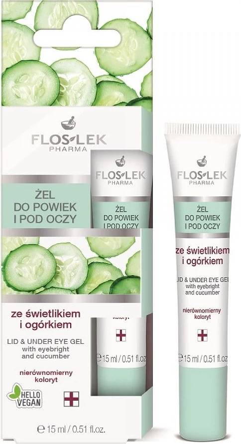Xhel për sy dhe nën sy Floslek me Lightsome dhe kastravec për femra, 15ml