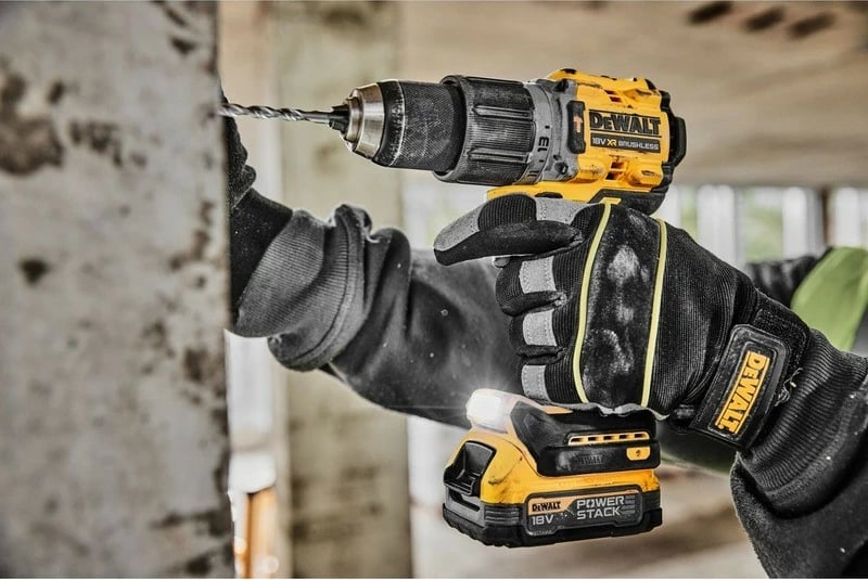 Aku-shurubdrill DeWALT 18V, brushless, 1.3cm, verdhë/zezë