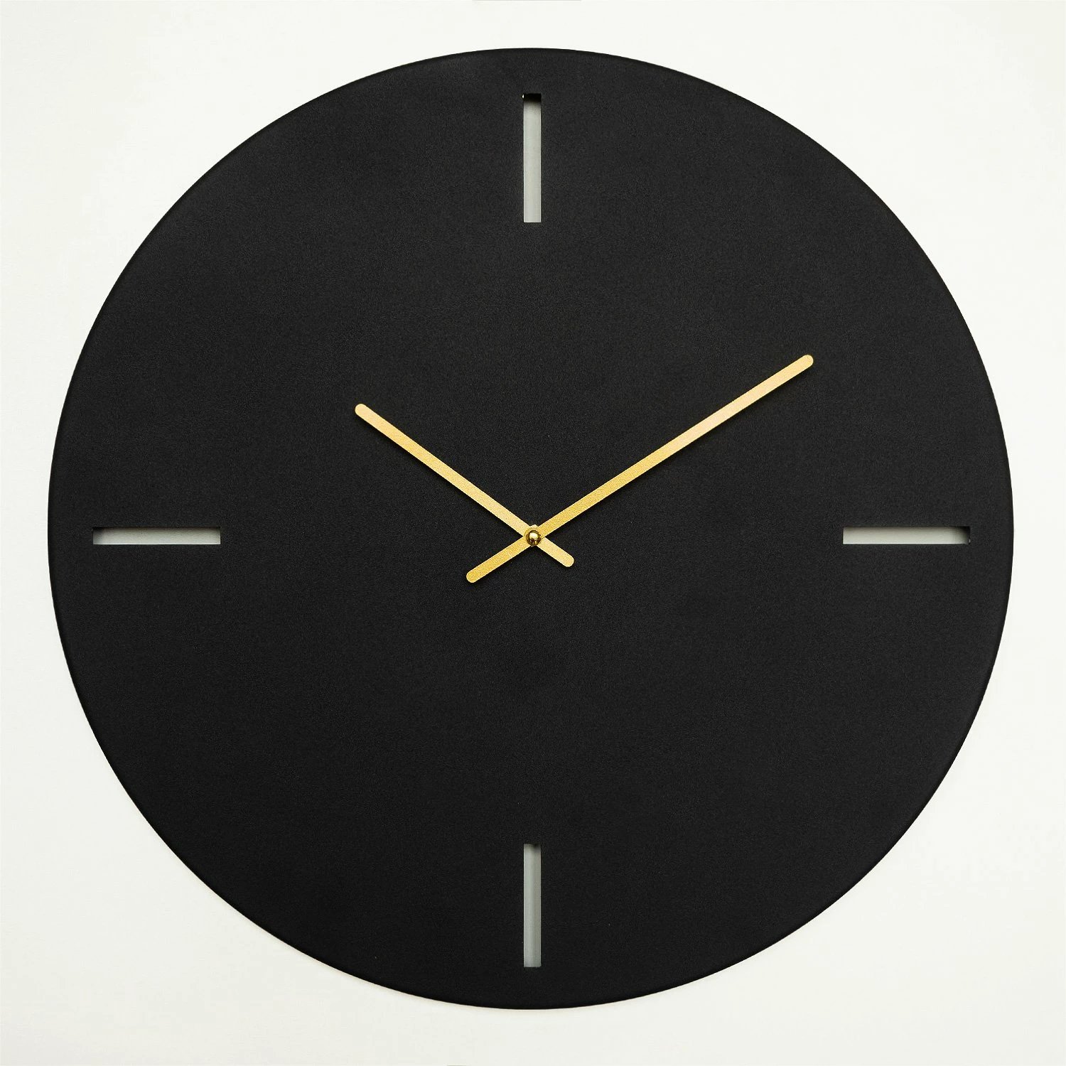 Orë muri dekorative prej metali, ngjyrë e zezë dhe ari, Wallity Timeless, APS113, 48x48cm