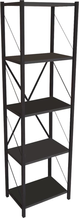 Raft librash Glase, melaminë antracit-metal i zi, 40x30x150cm