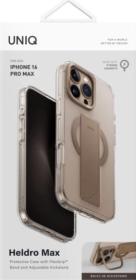 Mbështjellës UNIQ Heldro Max Magclick për iPhone 16 Pro Max, Gold