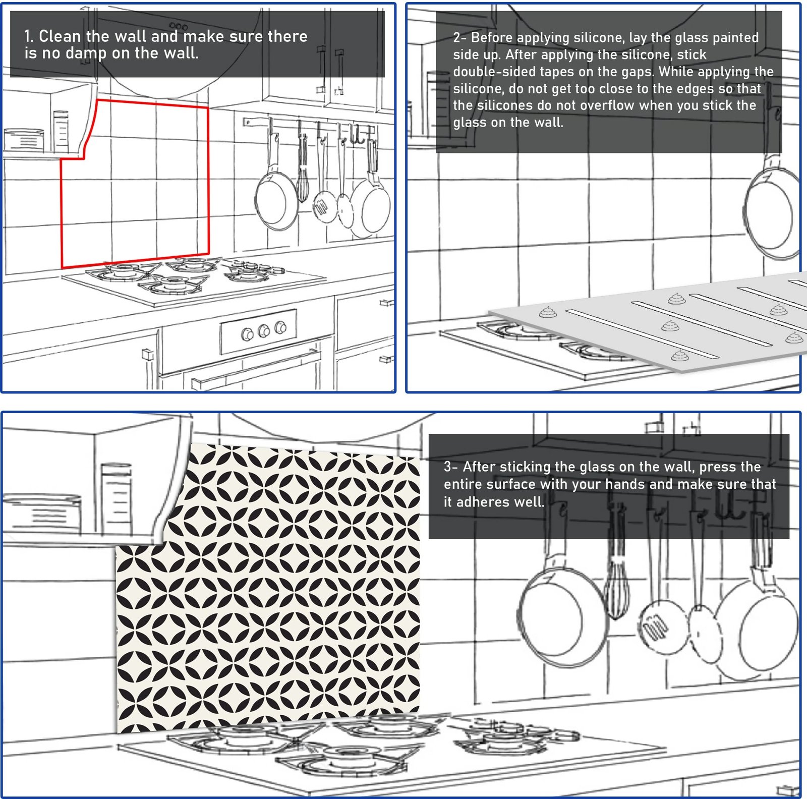 Pikturë dekorative prej xhami të temperuar, shumëngjyrëshe, 50x70cm
