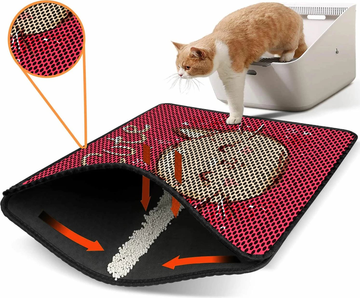 Tapet për rërë mace, shumëngjyrësh, Paws & Whiskers, Nrszn0180, 45x60cm