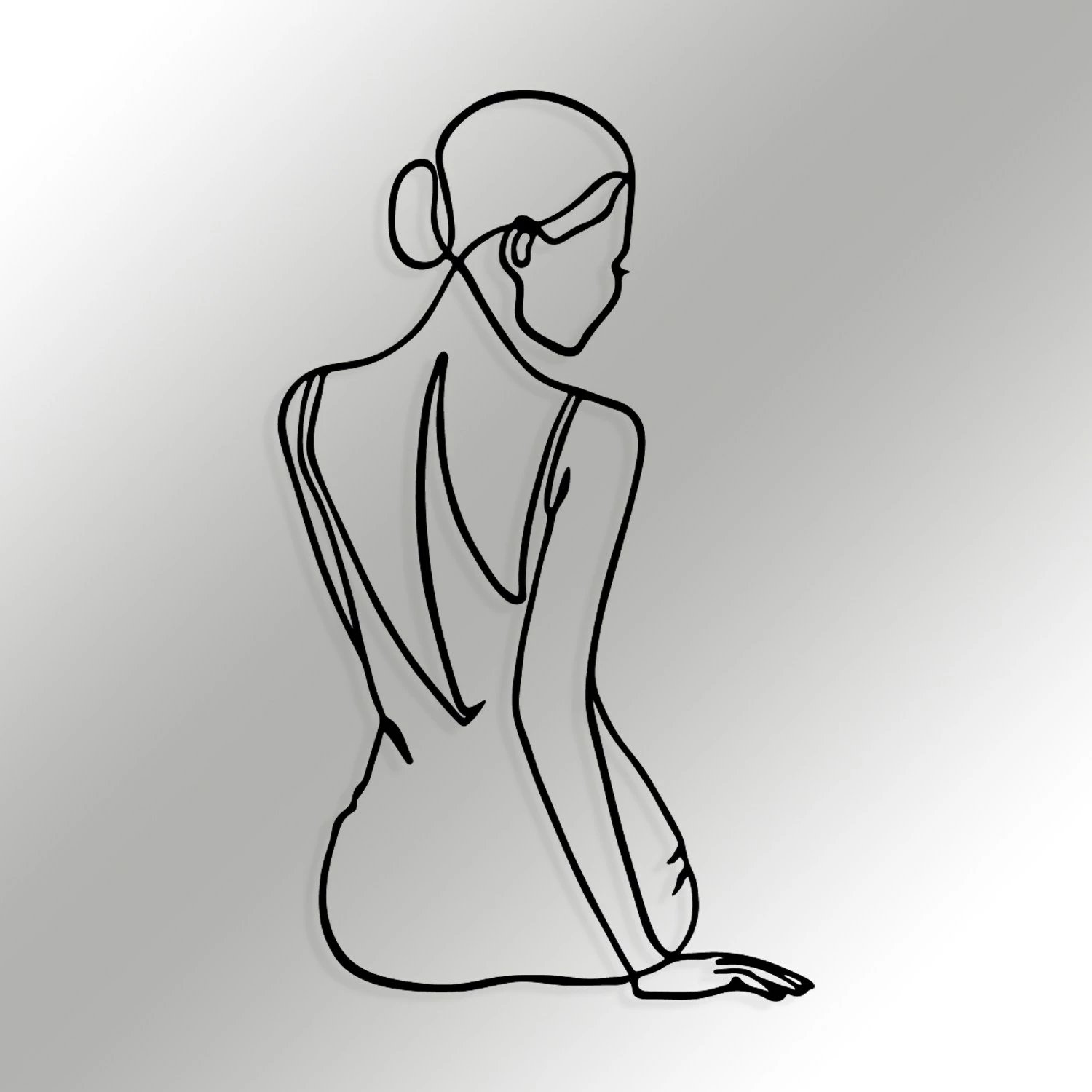 Aksesor dekorativ muri prej metali Wallity, Belleza, ngjyrë e zezë, 38x65cm