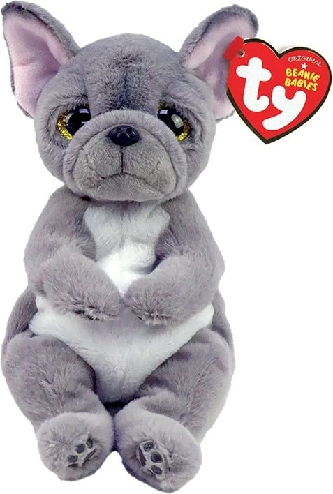 Lodër pelushi TY Wilfred qen, 15 cm, gri