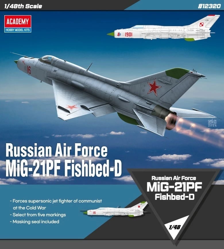 Model plastik avion Academy MiG-21PF Fishbed-D 1:48 Model plastik avion Academy MiG-21PF Fishbed-D 1:48