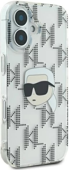 Mbështjellës Karl Lagerfeld IML Karl Head Electroplated për iPhone 16, Transparent