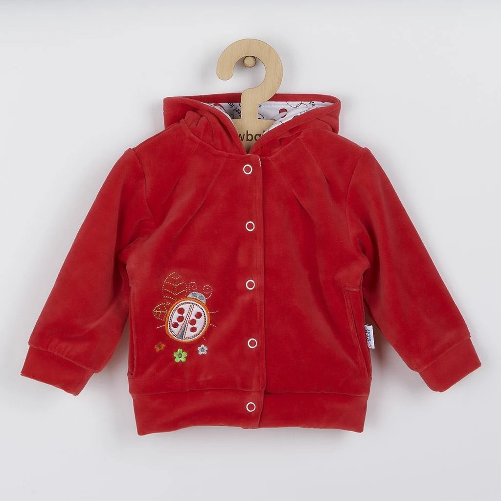 Hanorak bebe me kapuç, NEW BABY, madhësia 68 (4-6m), pambuk 80%/poliester 20%, e kuqe