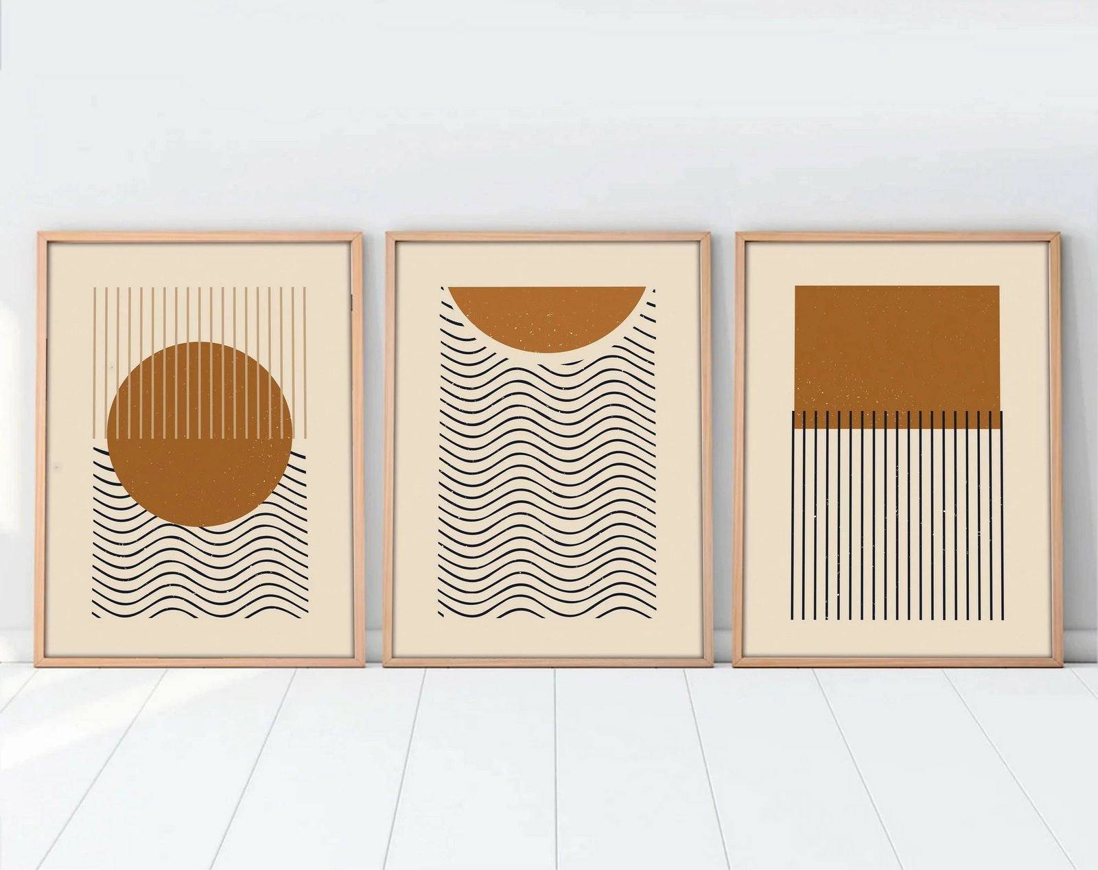 Pikturë dekorative me kornizë MDF (3 copë), Wallity, Huhu100, 70x50cm