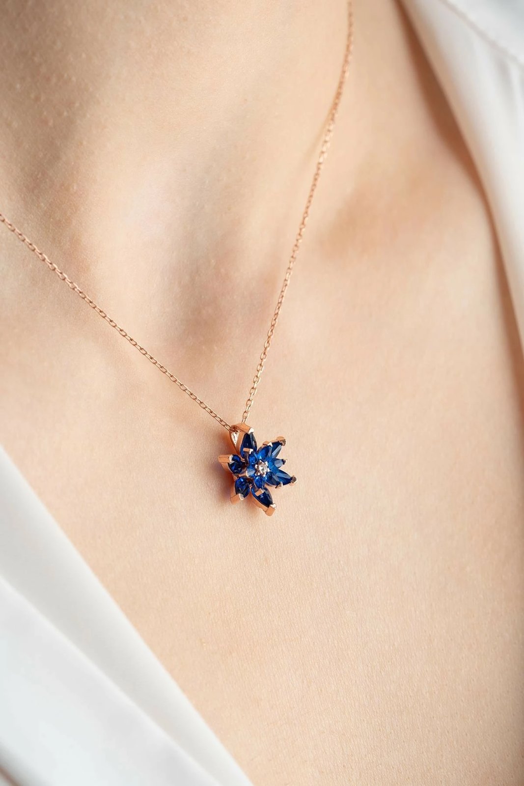 Varëse argjendi e hollë, ngjyrë rozë ari dhe kaltër navy, Jumeon, NRZ999362