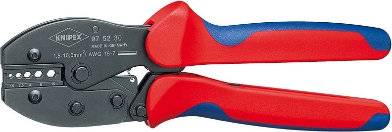 Vegël krimpimi Knipex 97 52 30, 220mm, çelik, doreza kaltër-kuqe