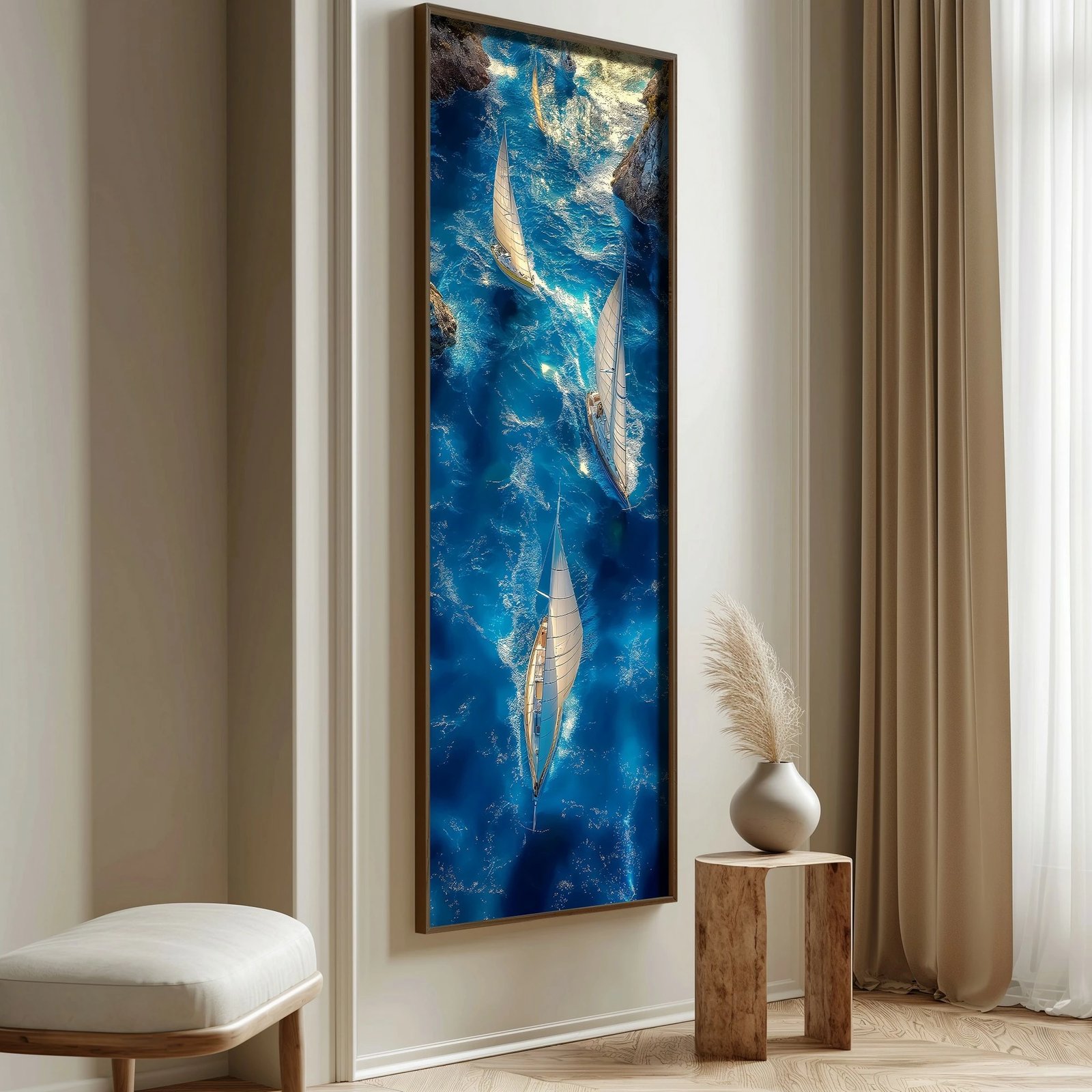 Pikturë dekorative me kornizë MDF, Wallity, LONG030-S/120-40, shumëngjyrëshe, 40x120cm