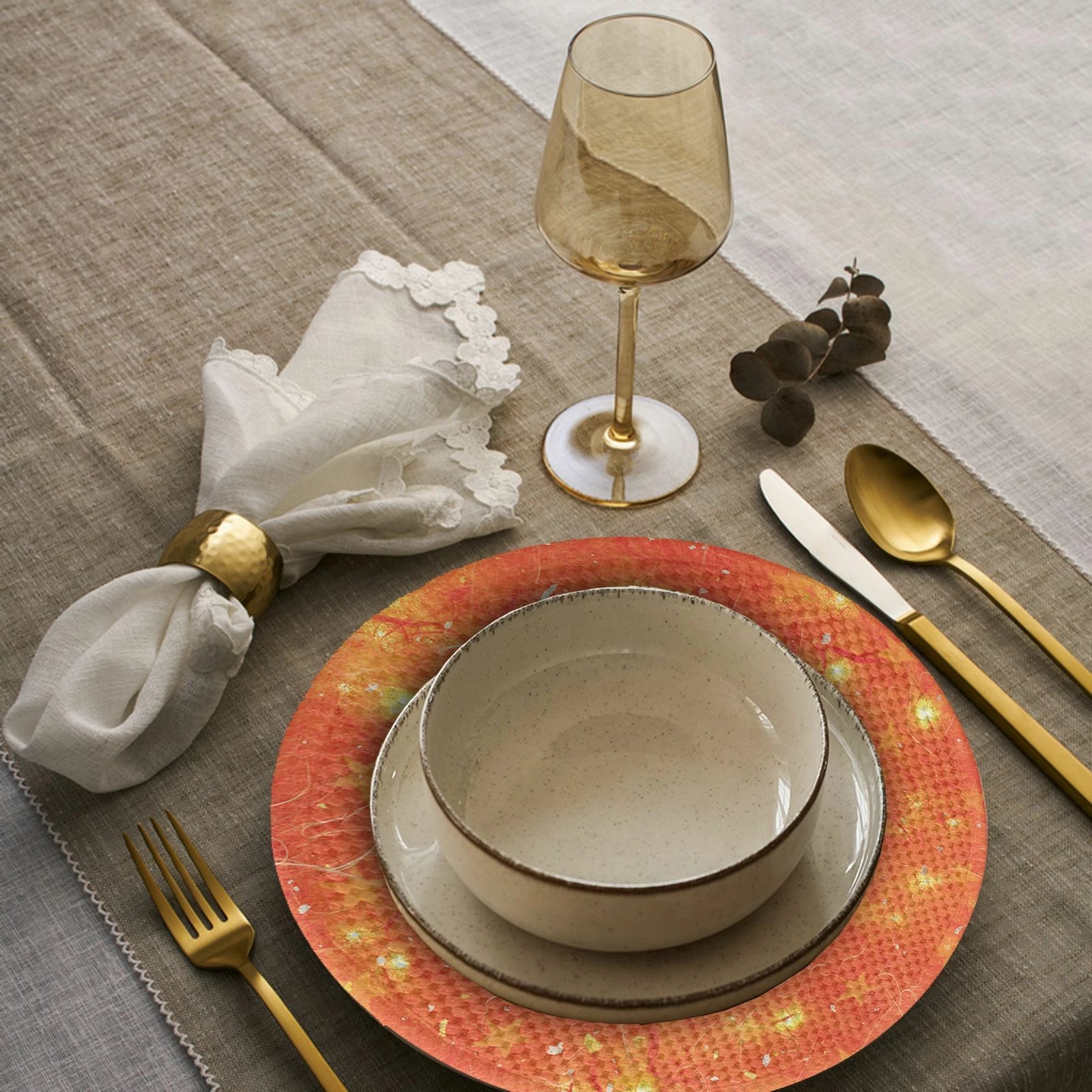 Set nënshkallash tavoline Hermia Concept, shumëngjyrëshe, 37cm (4 copë)