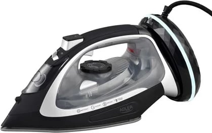 Hekur me avull Adler AD 5043, 2800 W, Zi/Argjendtë