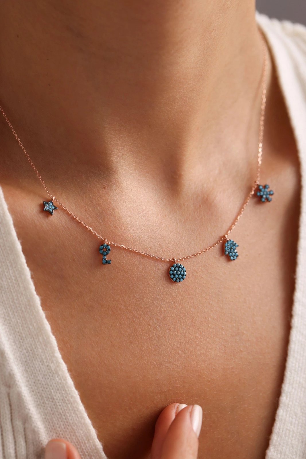 Qafore argjendi Jumeon, ngjyrë rozë e kaltër, NRZ999824