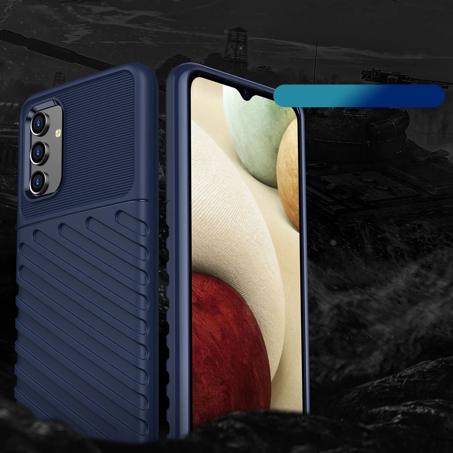 Mbështjellës fleksibil i blinduar Hurtel Thunder Case për Samsung Galaxy A13 5G, Kaltër