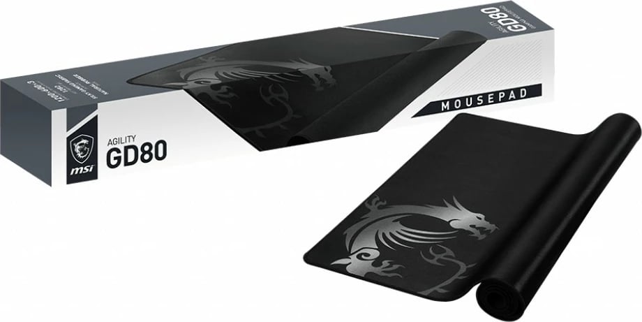 Mauspad MSI AGILITY GD80, gaming, 1200x600mm, i zi/bardhë