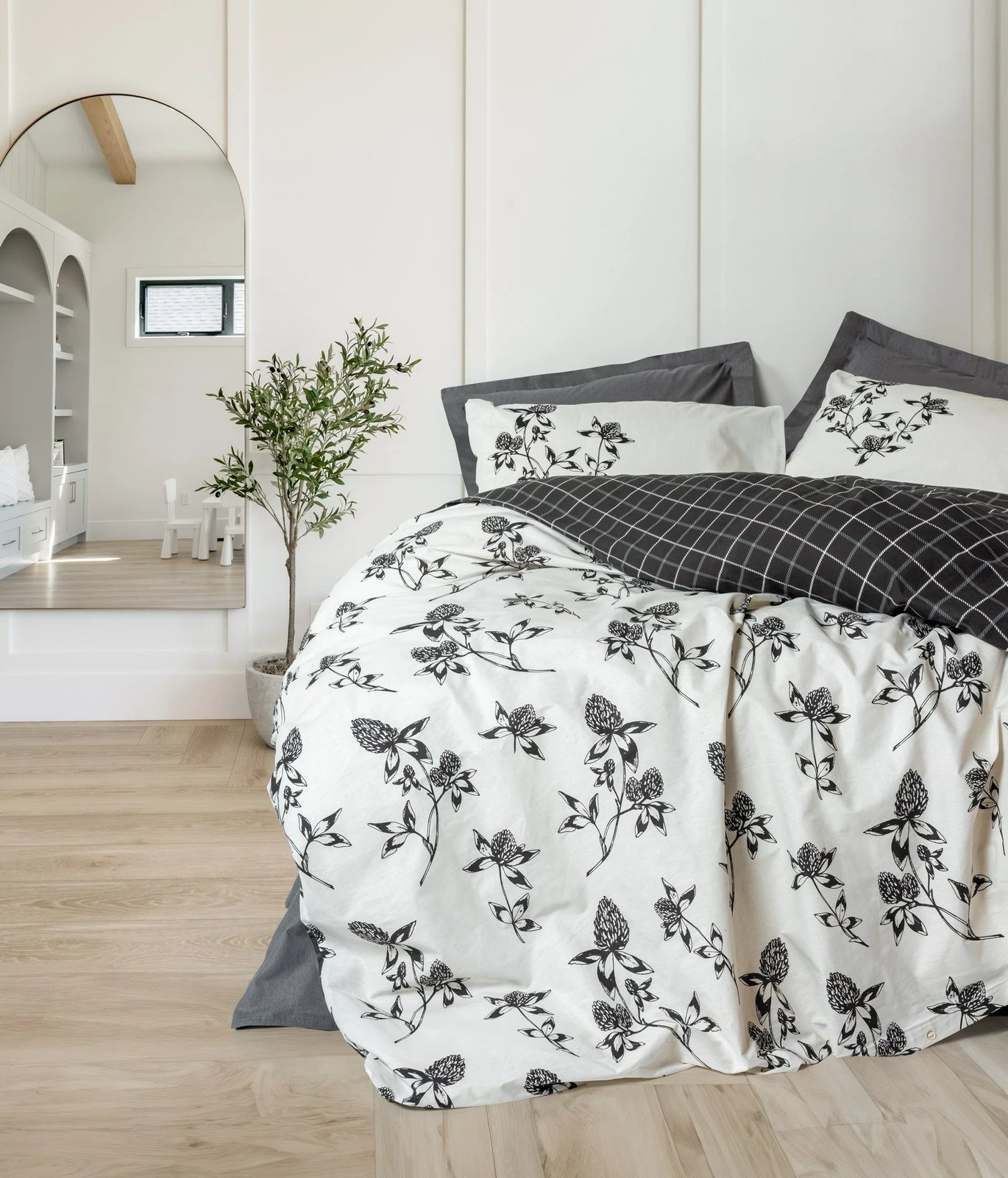 Set mbulesë për jorgan një person, Ohia, ngjyrë antracit, L'essentiel Set mbulesë për jorgan një person, Ohia, ngjyrë antracit, L'essentiel