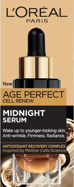 Serum për fytyrë për femra L'Oreal Paris Age Perfect Cell Renew Midnight Serum Anti-Wrinkle, 30ml