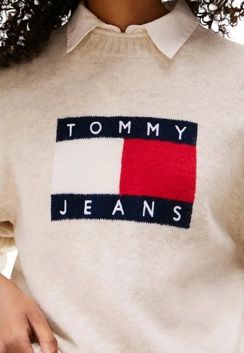 Xhemper femra Tommy Hilfiger Jeans i bardhë