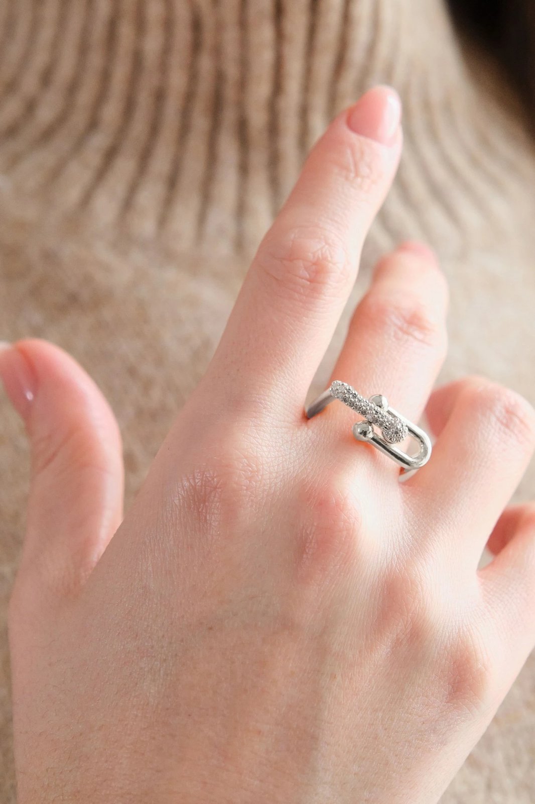 Unazë prej bronzi, ngjyrë argjendi, Jumeon, Gms-Tfnyzk