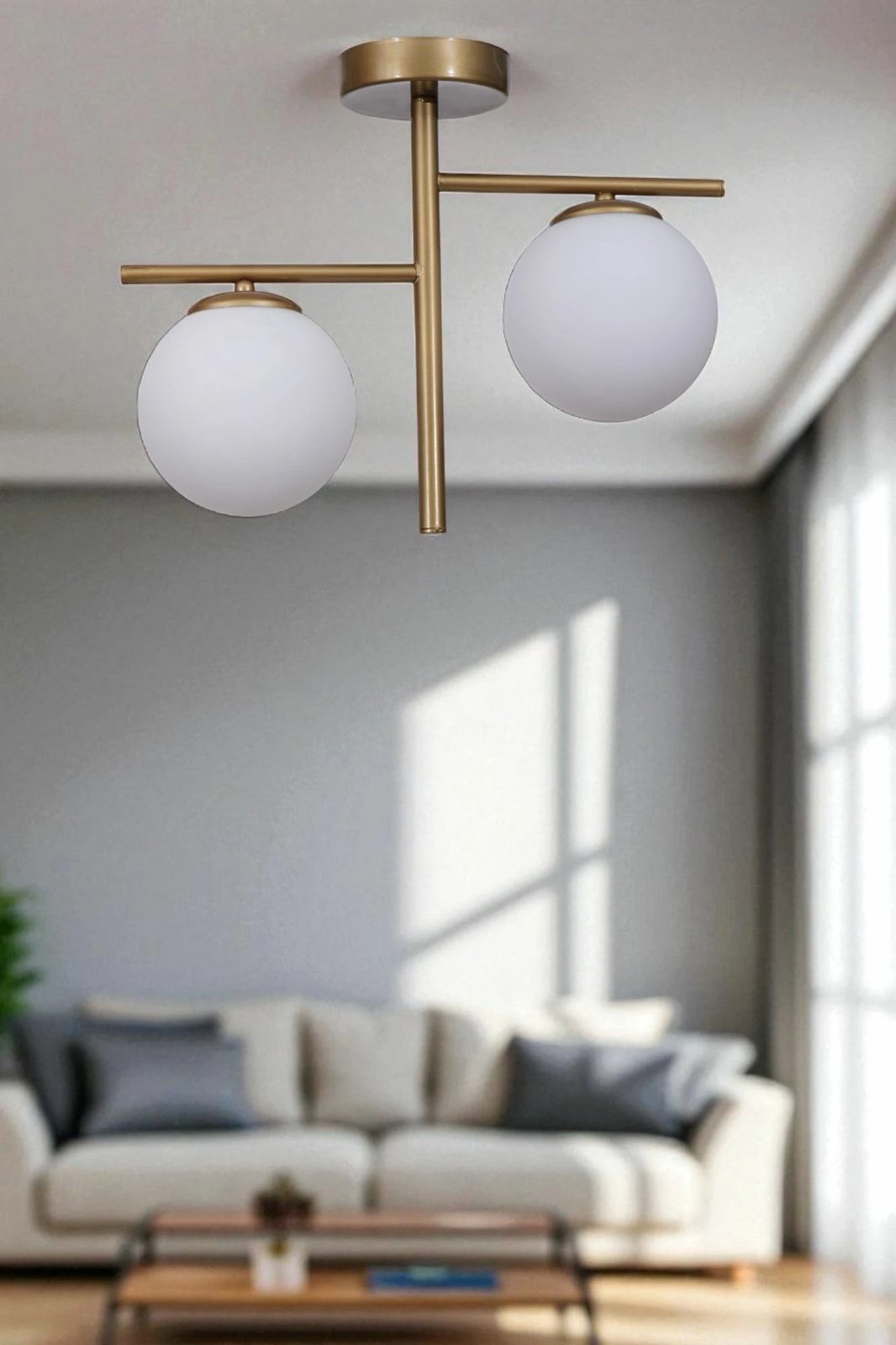 Llambë tavani Opviq, e bardhë dhe ari, 9007-1