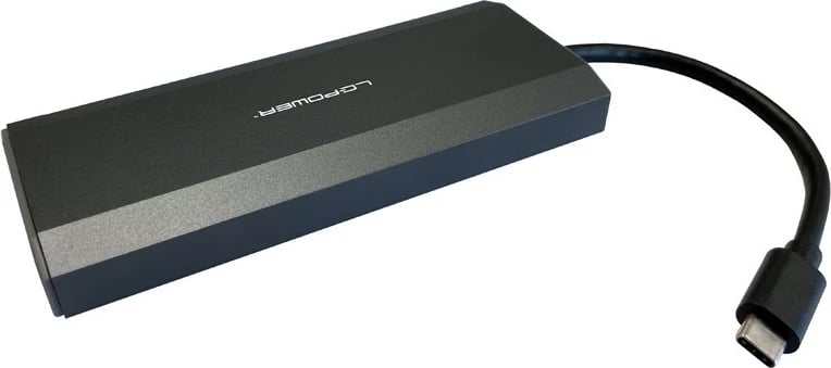 USB hub LC-Power LC-HUB-C-MULTI-7-M2, 2x USB-A, 2x USB-C, HDMI, M.2 SSD, 100W, antracit