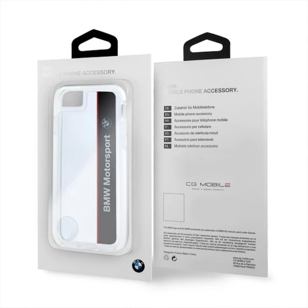 Mbështjellës BMW BMHCP7SPVNA për iPhone 7/8/SE 2020/SE 2022, transparent navy, shockproof