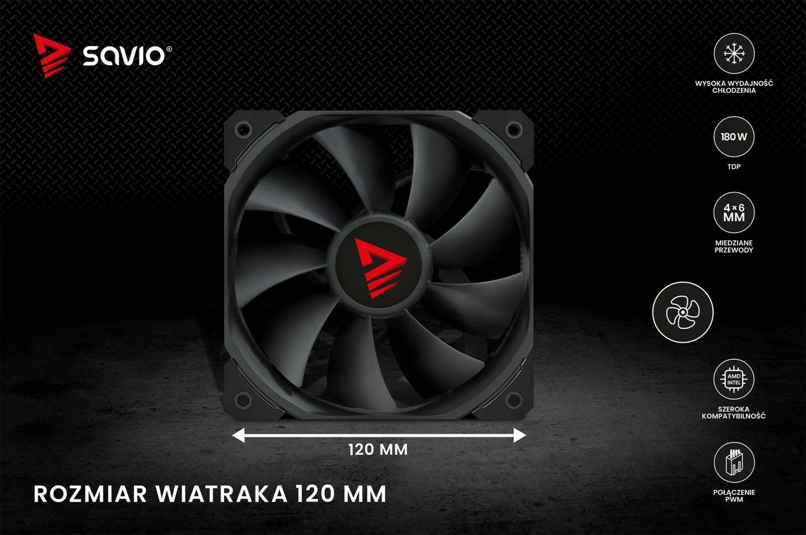 Kasë ftohëse procesori Savio Vortex X2, 120 mm, 4 heatpipe, e zezë