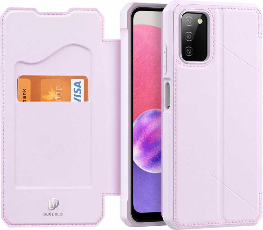 Mbështjellës Dux Ducis Skin X Bookcase për Samsung Galaxy A03s, rozë