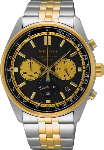 Orë dore për meshkuj SEIKO SSB430P1, argjend e ar